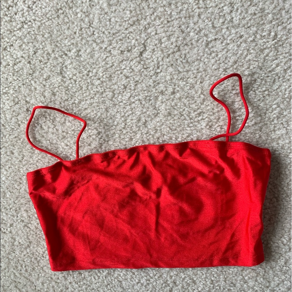 Red strappy crop top